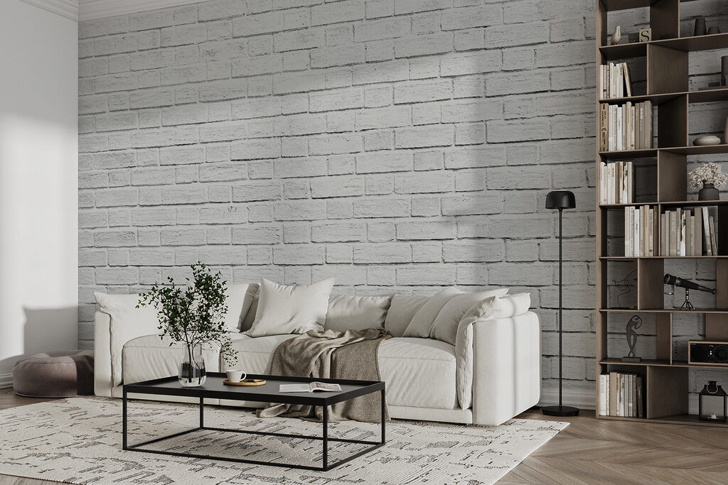 Cărămidă albă, rosturi fine — interior 12