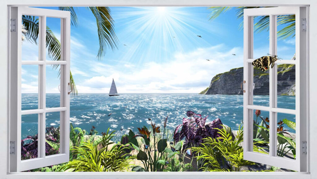 Mare printr-o fereastră — design complet