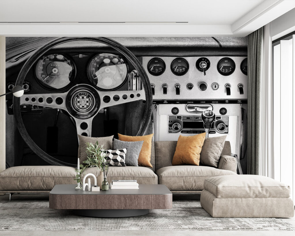 Bord de epocă, alb-negru — interior 1
