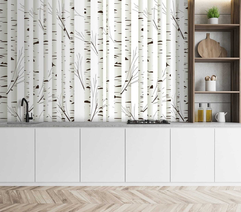 Mesteceni albi în desen — interior 3
