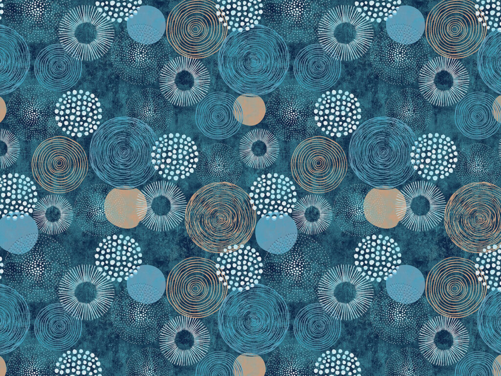 Cercuri pe albastru oceanic — design complet