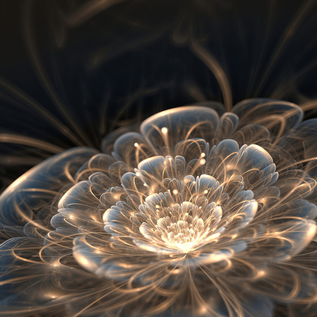 Floare luminoasă în aur — design complet