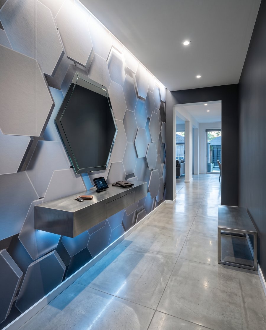 Hexagoane albastru deschis — interior 4