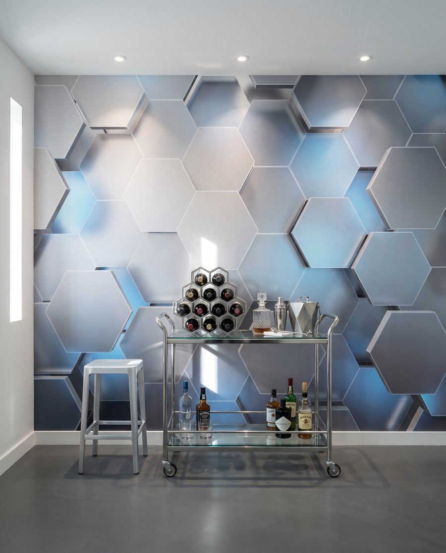 Hexagoane albastru deschis — interior 5