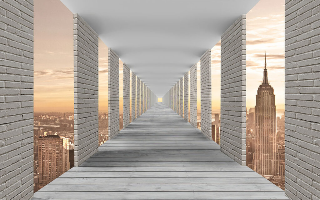 Colonadă peste oraș — design complet