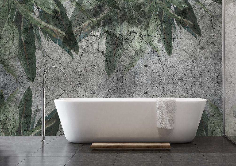 Frunză verde pe gri — interior 1