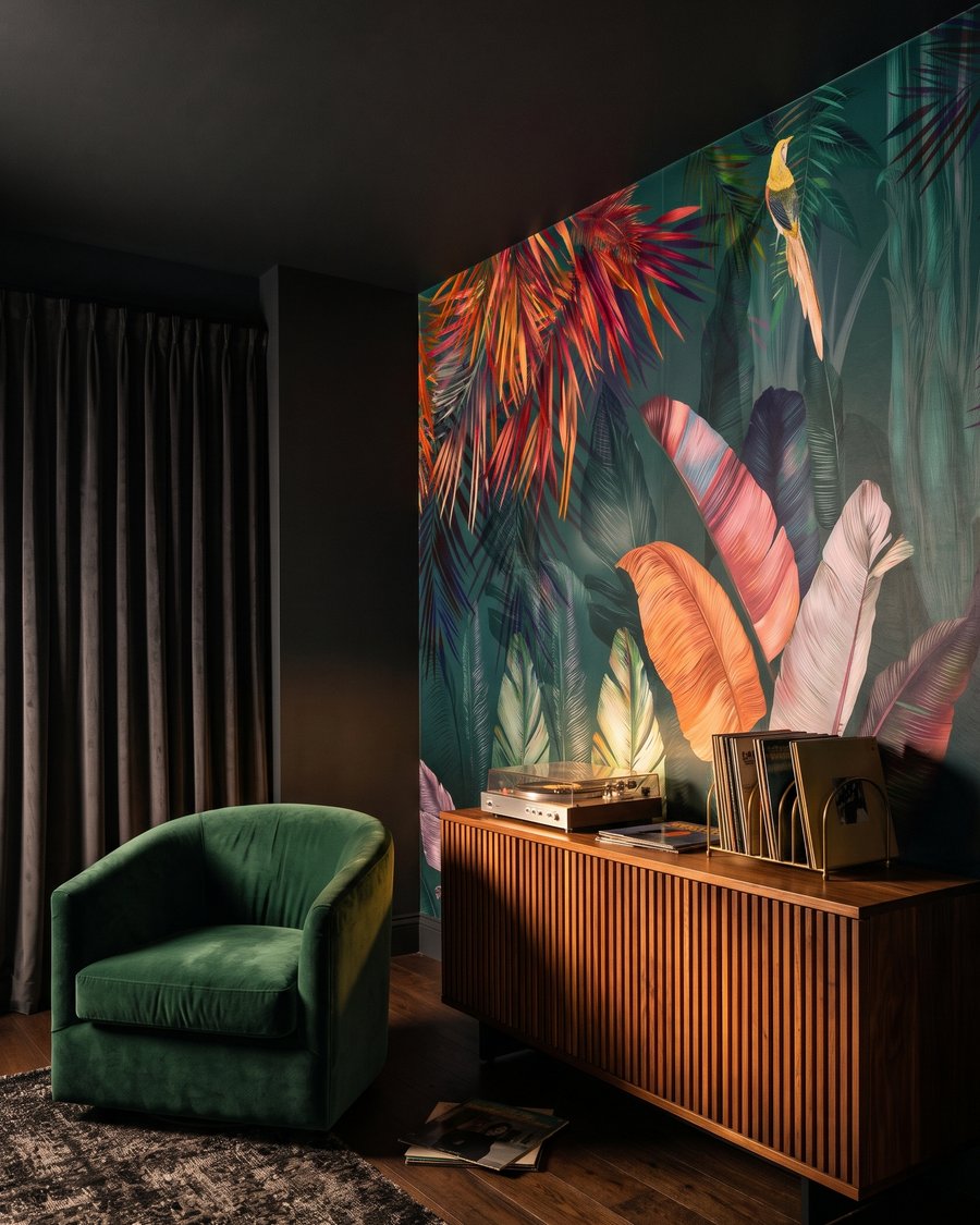 Frunze tropicale colorate — interior 3