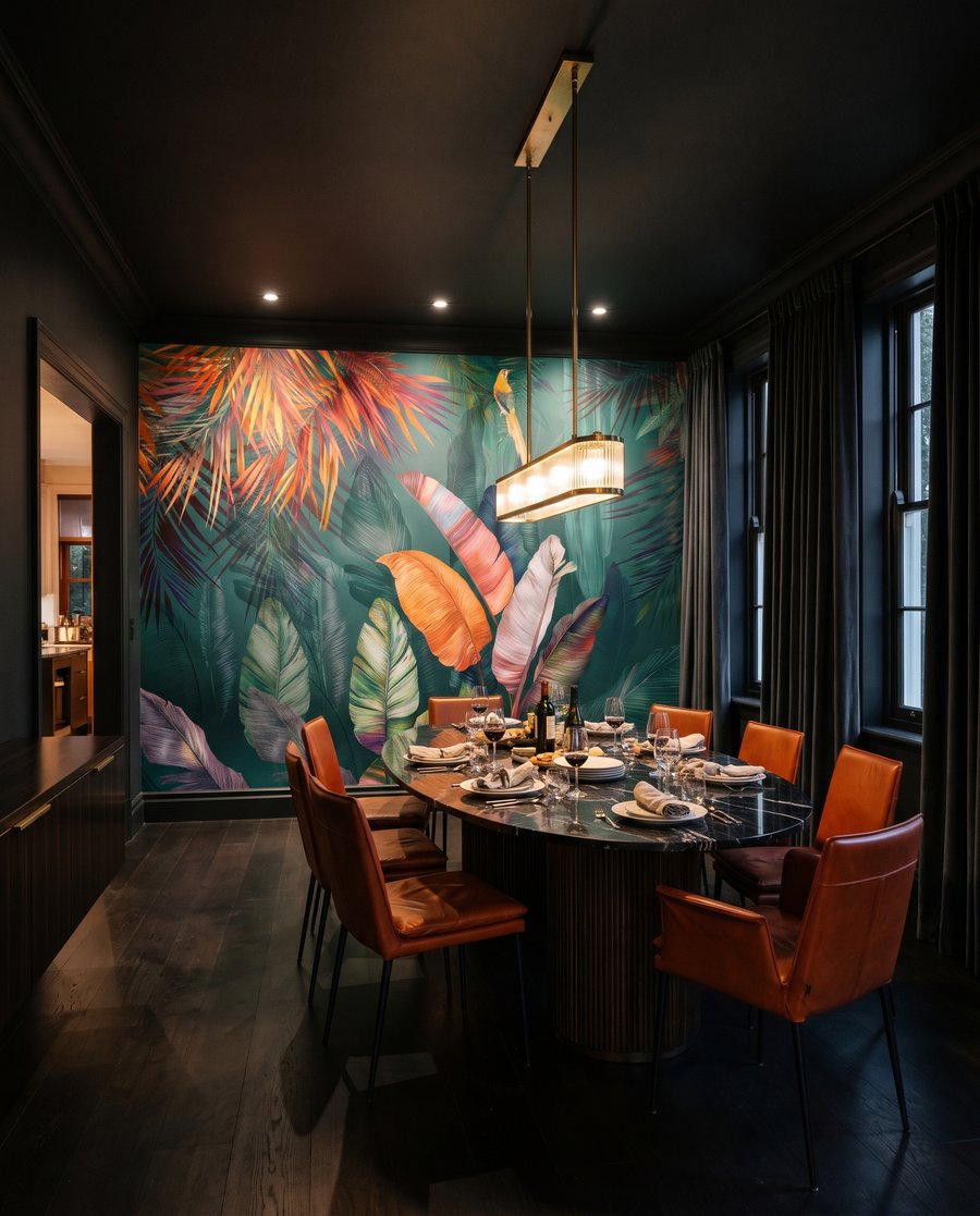 Frunze tropicale colorate — interior 4