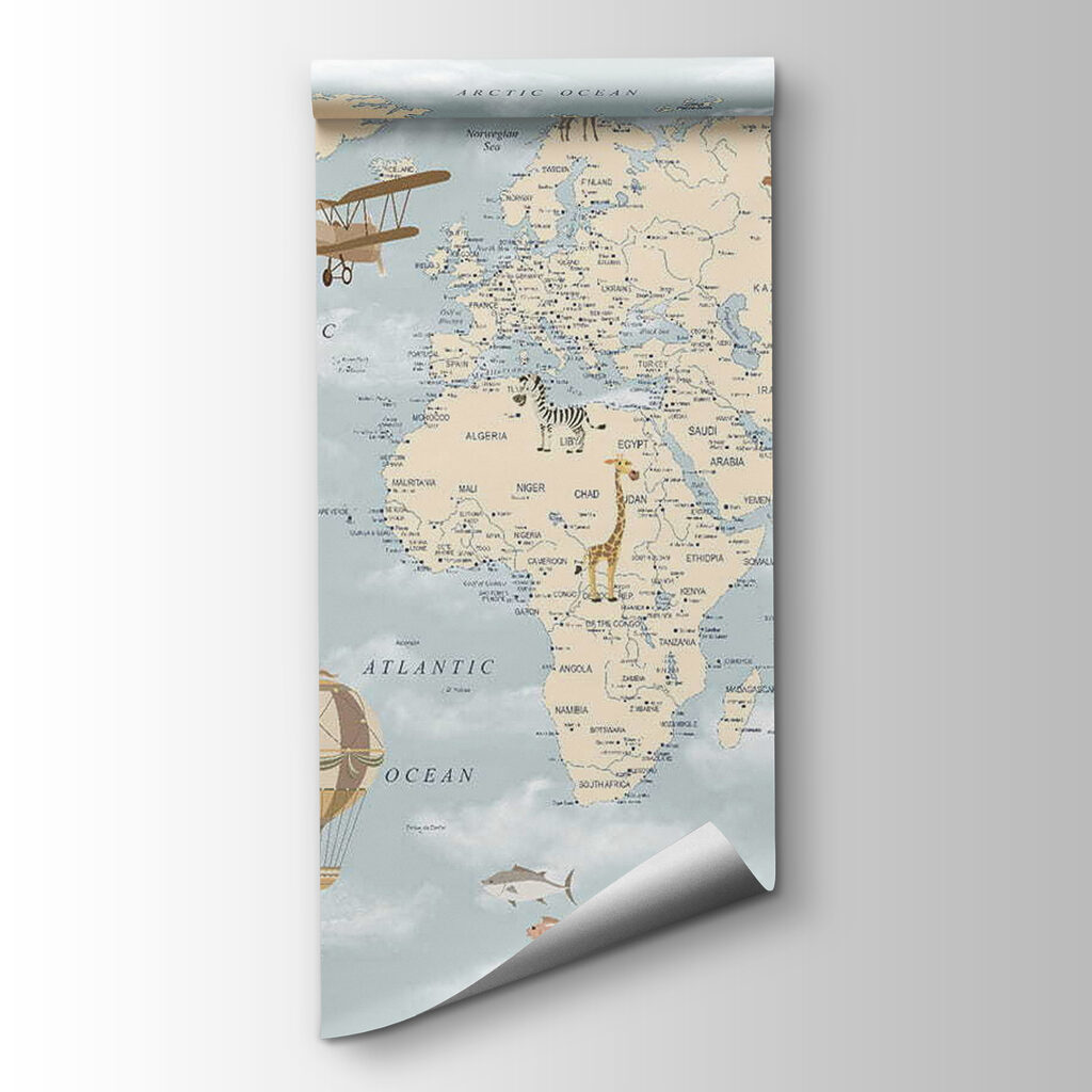 Harta lumii printre nori — vizualizare produs