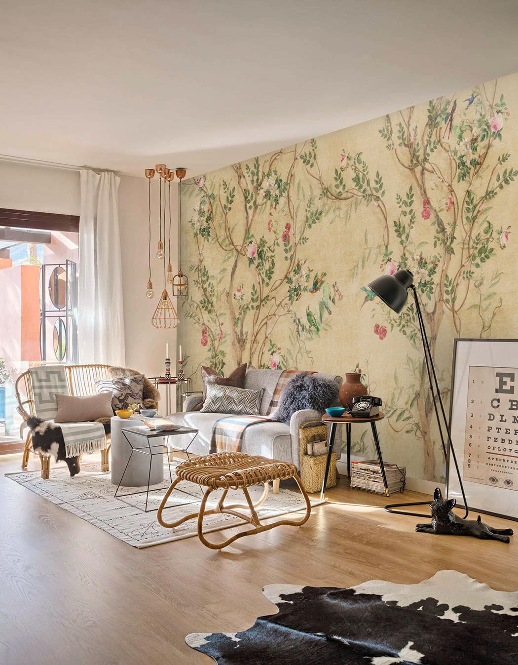 Păsări printre pomi înfloriți — interior 1