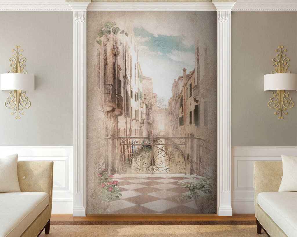 Balcon în acuarelă veche — interior 1