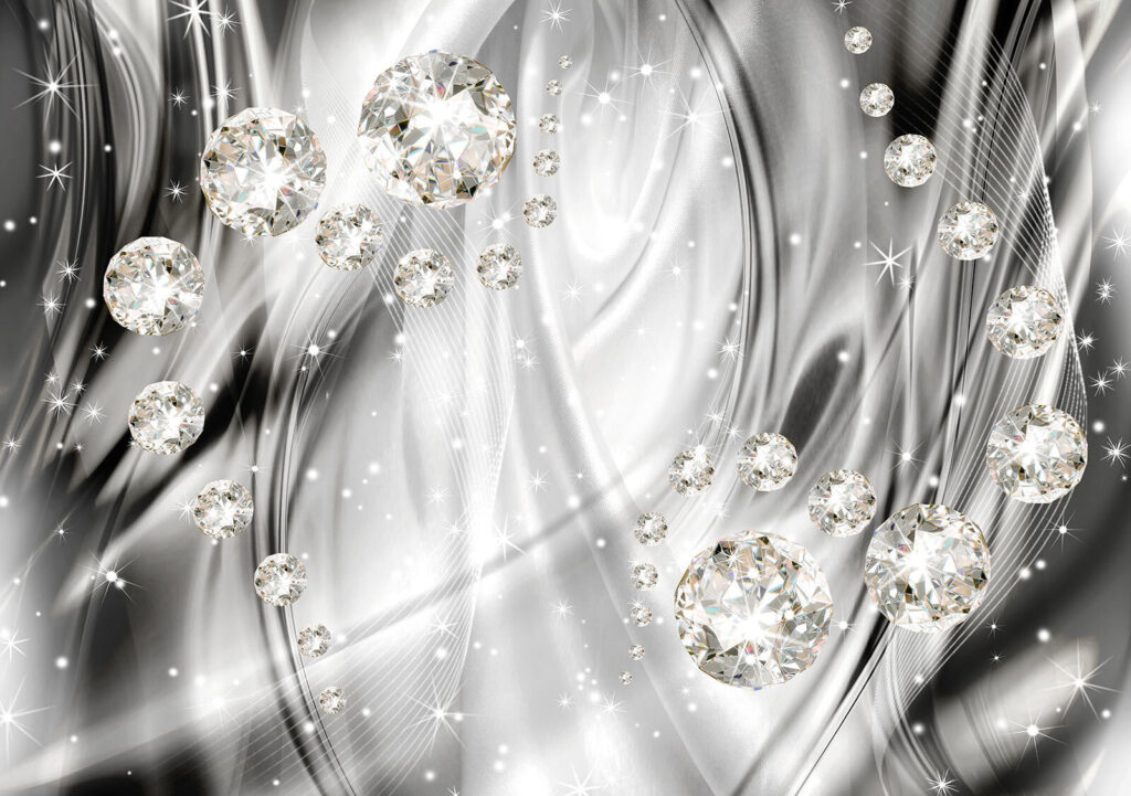 Sfere argintii strălucitoare — design complet