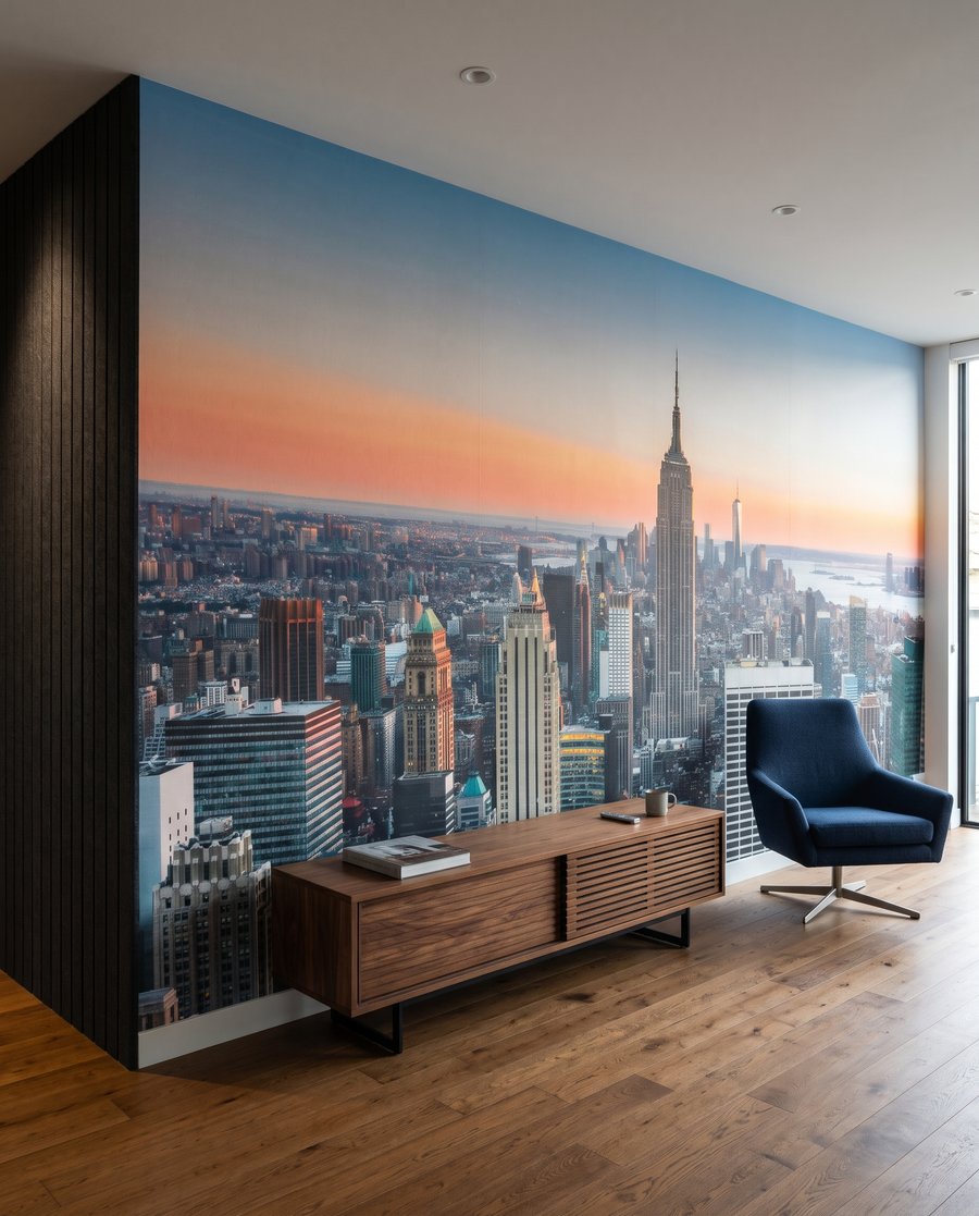 New York la apus într-un interior