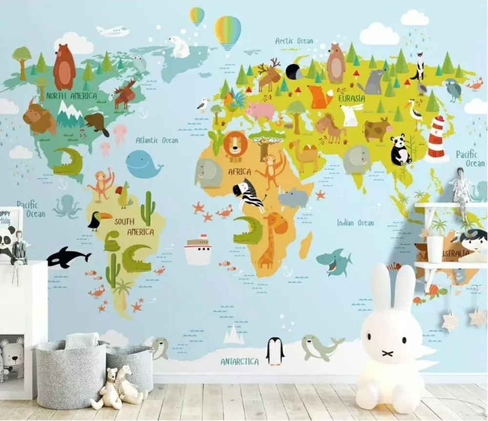 Harta lumii cu animale — interior 1
