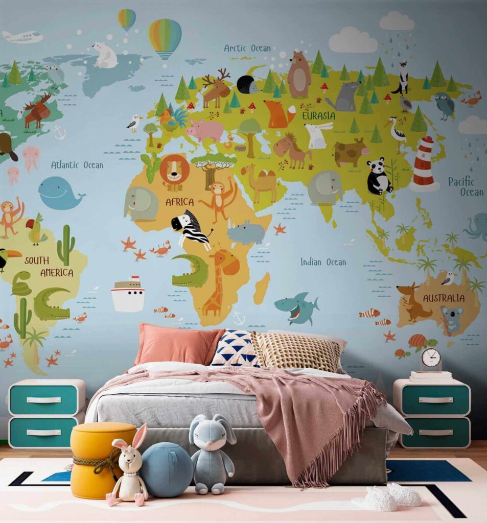 Harta lumii cu animale — interior 8