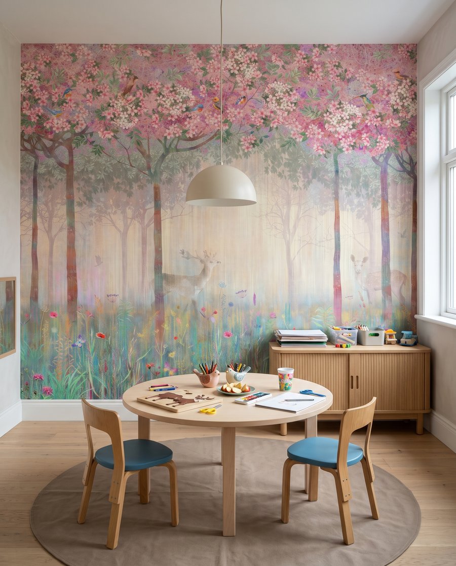 Cerb printre flori — interior 2