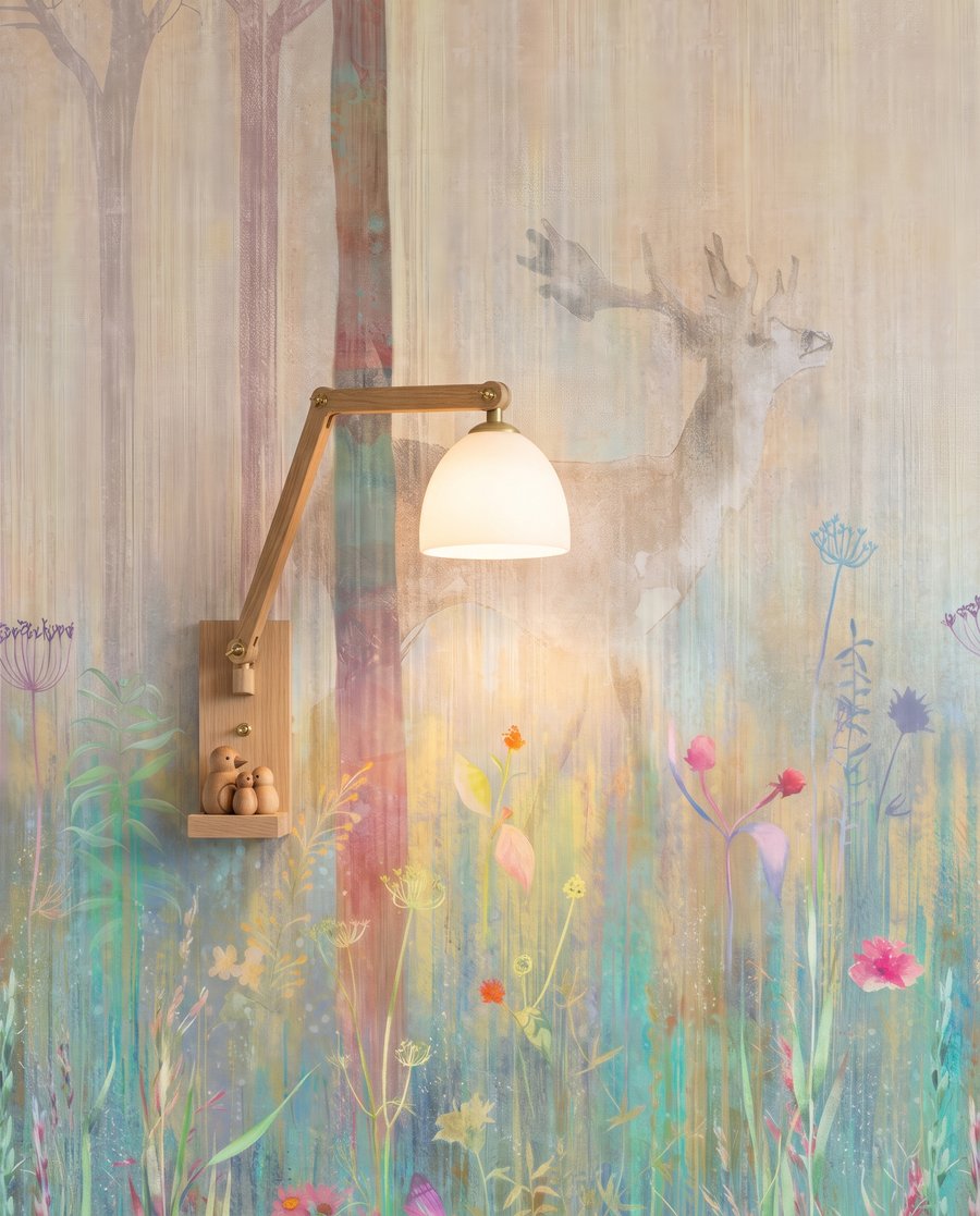 Cerb printre flori — detaliu
