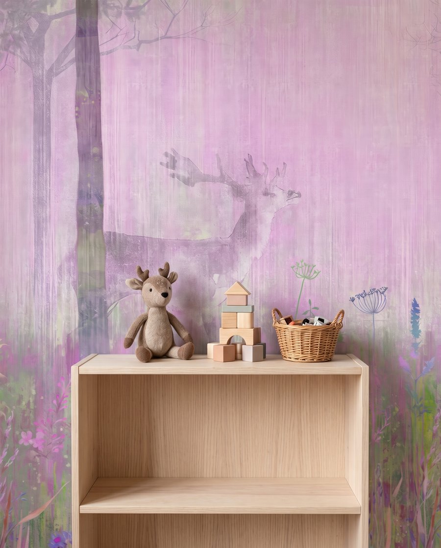 Cerb printre flori — detaliu