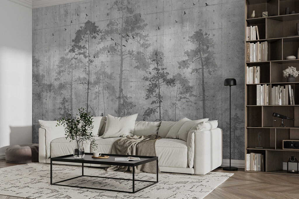 Conifere pe fond uzat — interior 2