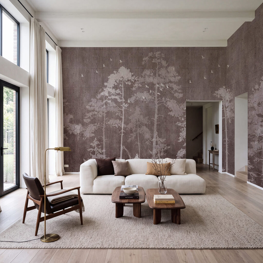 Conifere pe fond uzat — interior 1