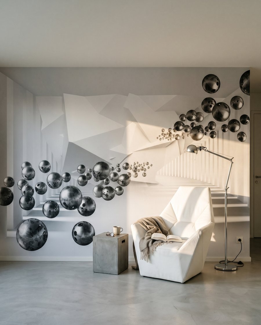 Sfere prin adâncime albă — interior 4