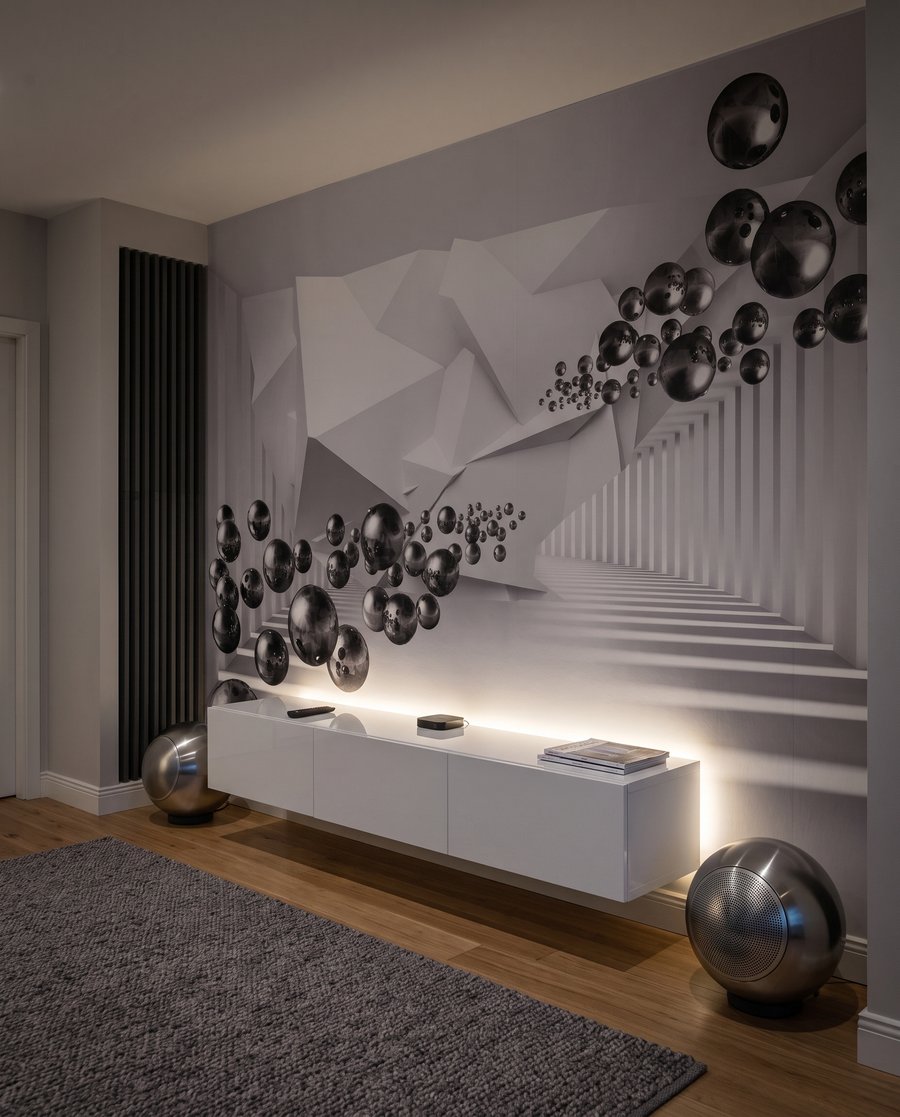 Sfere prin adâncime albă — interior 5