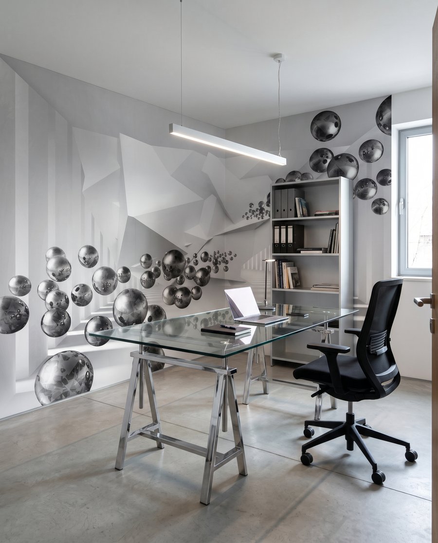 Sfere prin adâncime albă — interior 6