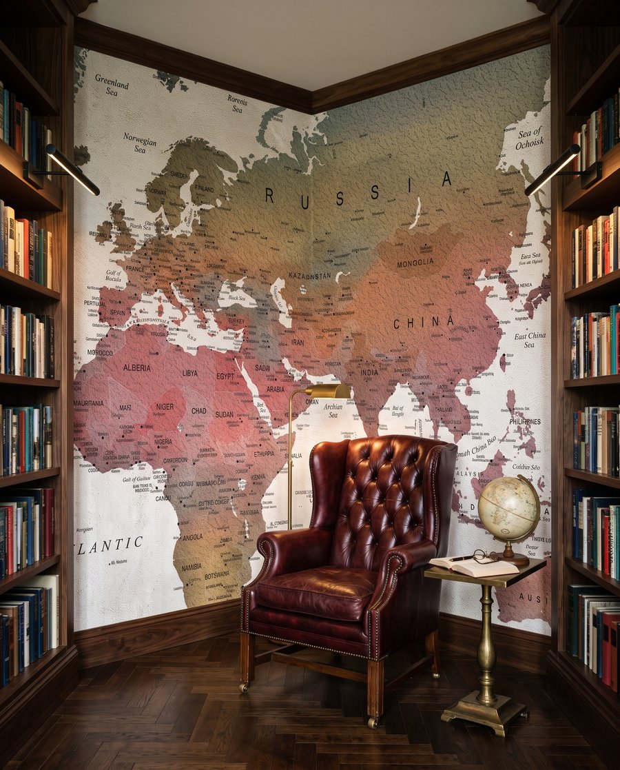 Hartă în nuanțe pământii — interior 5