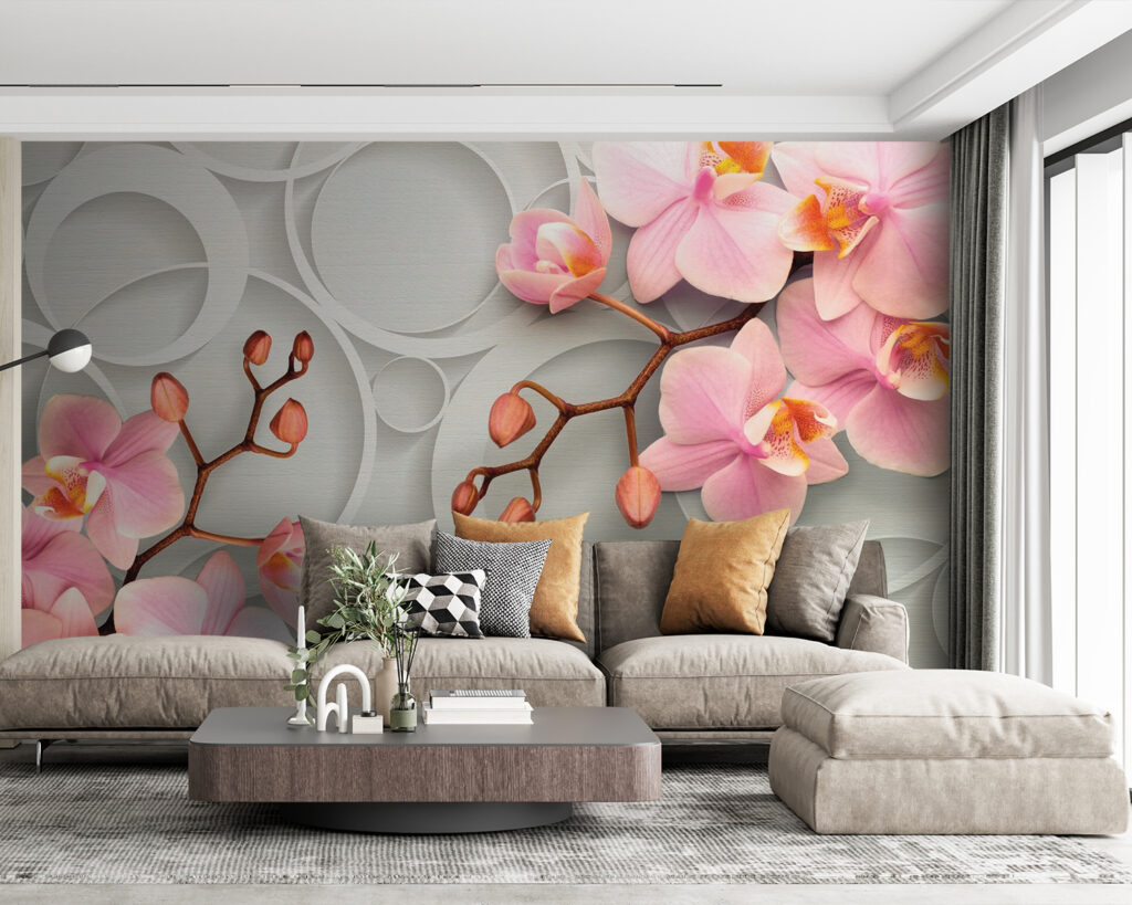 Orhidee roz între cercuri — interior 1