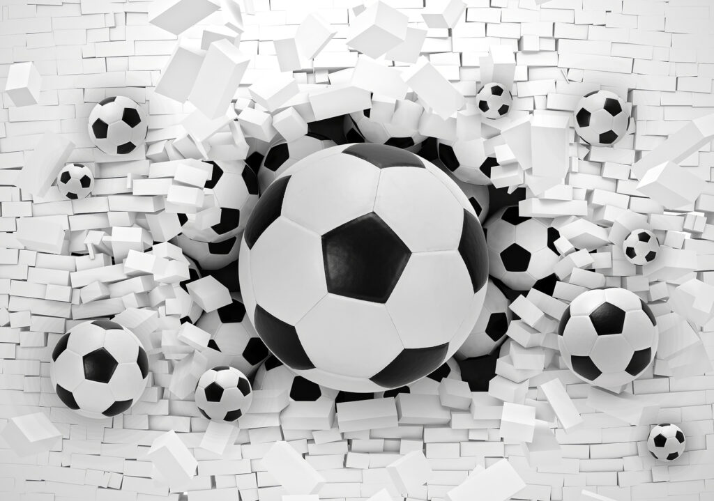 Fotbal prin zidul alb — design complet