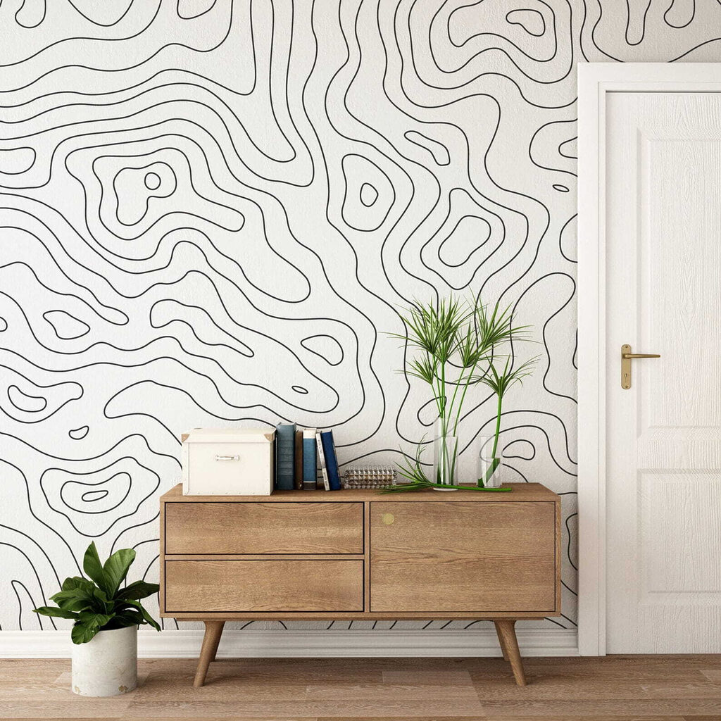 Linii ondulate pe alb — interior 4