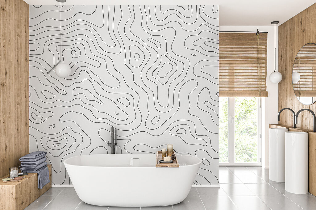 Linii ondulate pe alb — interior 5
