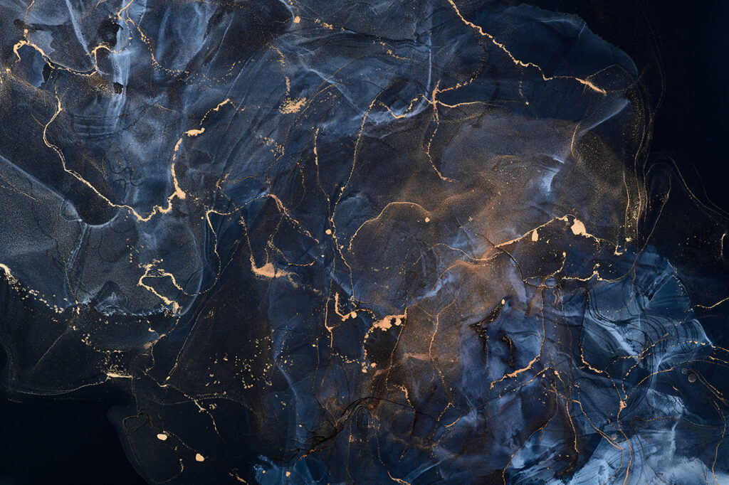 Celule albastre cu aur — design complet