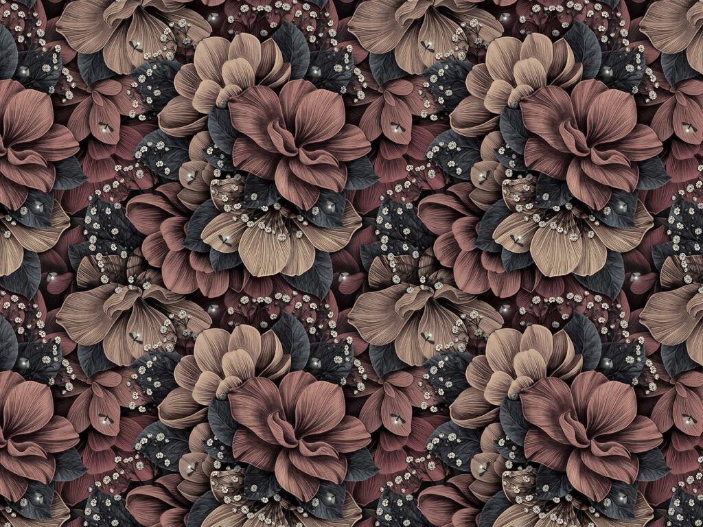 Flori brun-roșcate în umbră — design complet