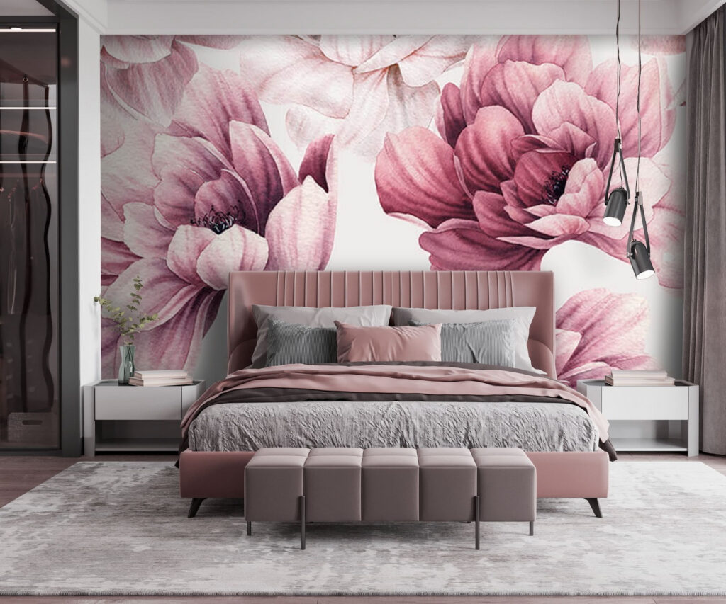 Dalii roz pe alb — interior 2