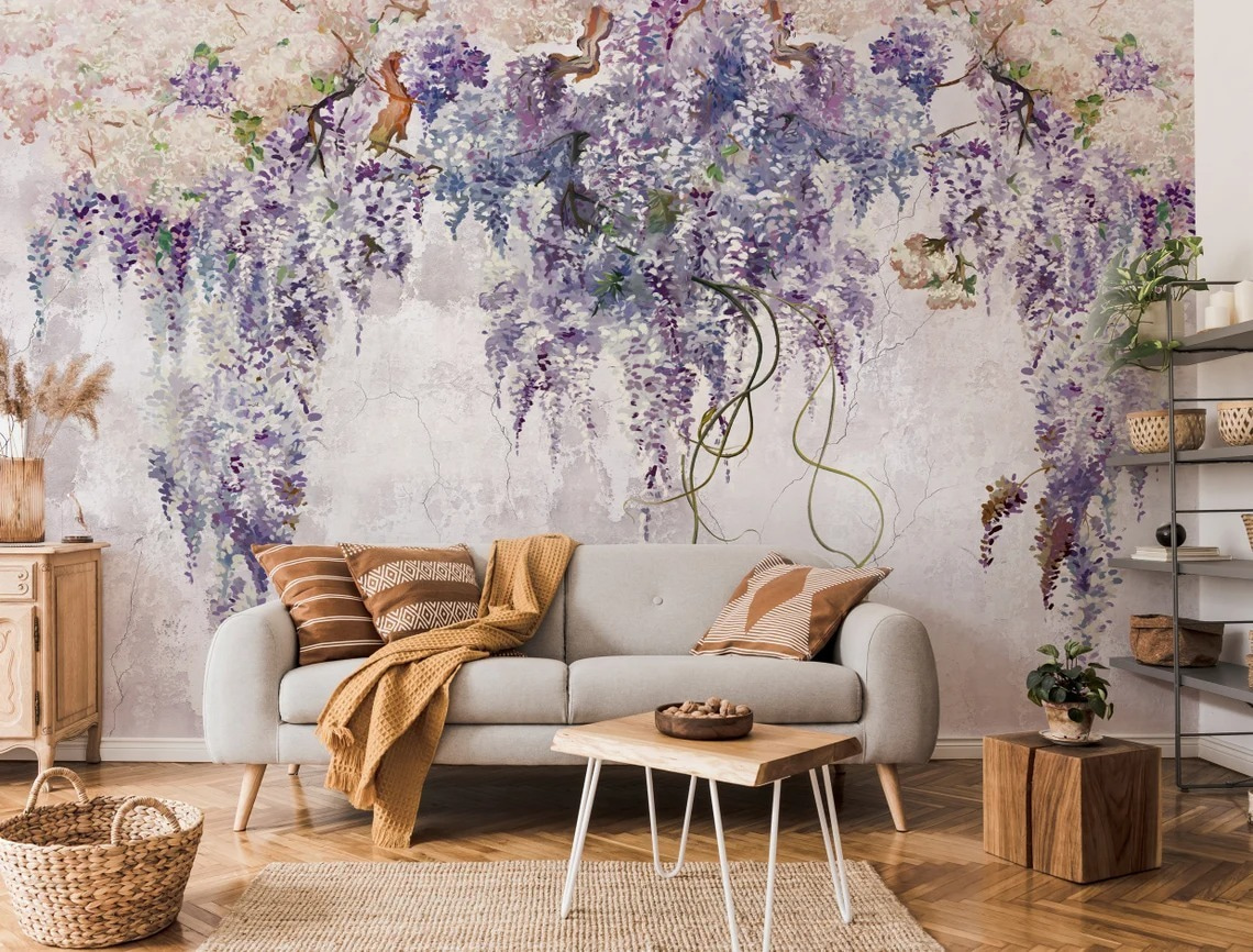Ciorchini mov pe alb — interior 1