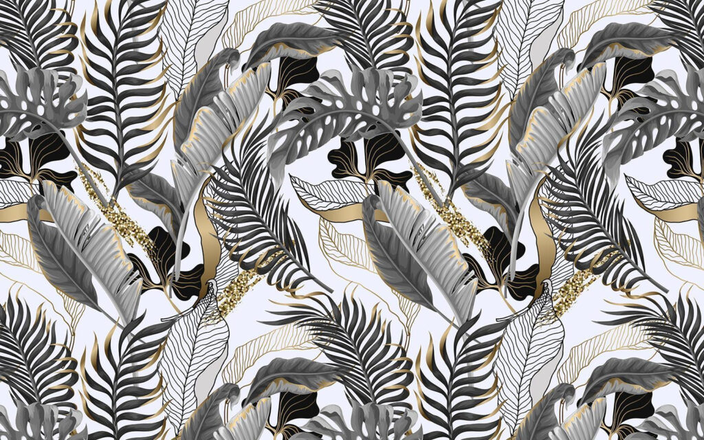 Frunze gri cu aur — design complet