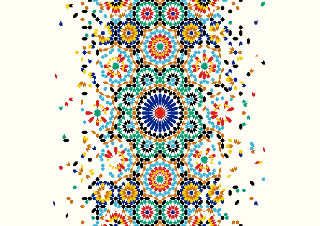 Rozete colorate pe bandă — design complet