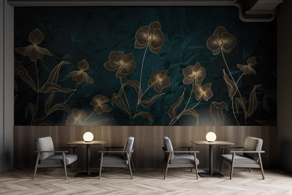 Flori aurii pe petrol — interior 3
