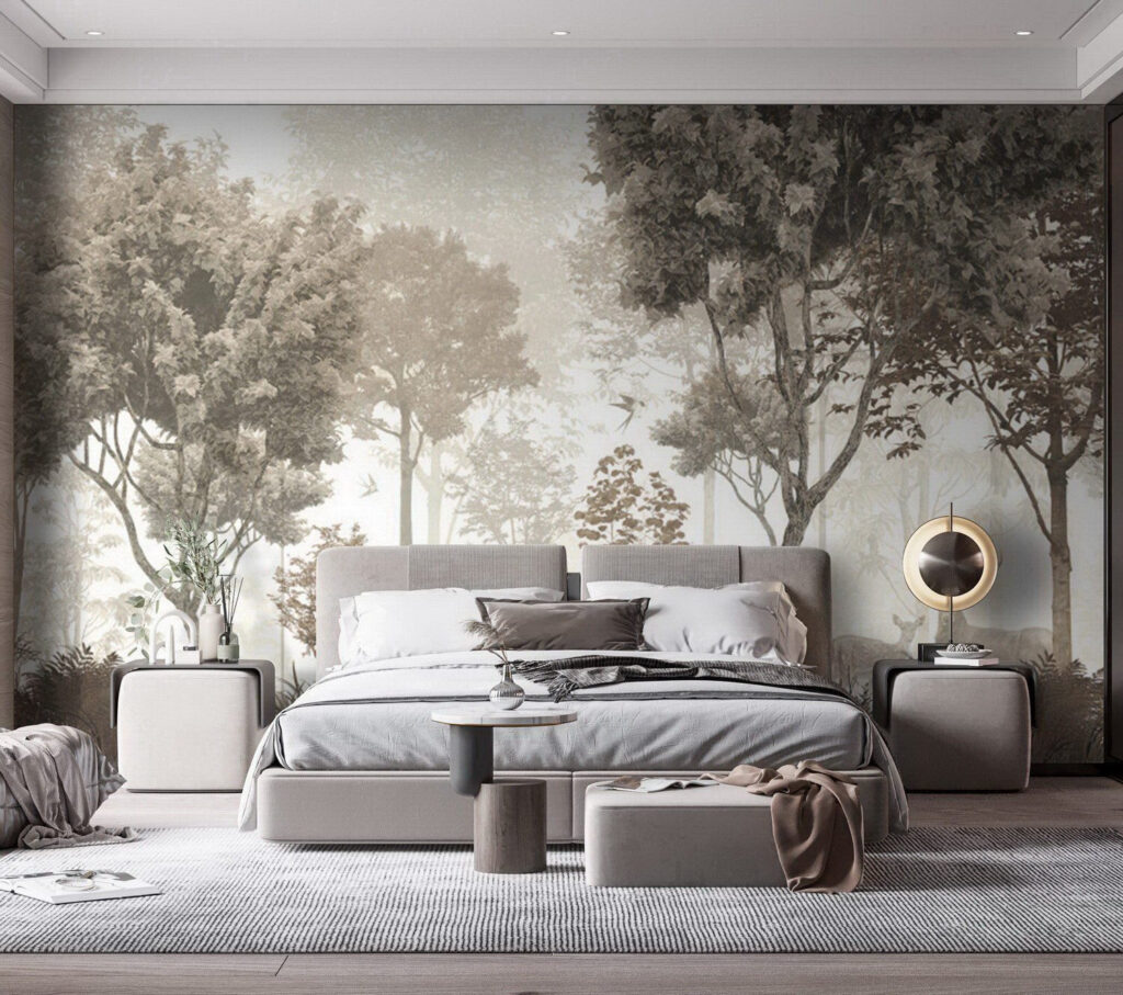 Cerbi în pădure cețoasă — interior 1