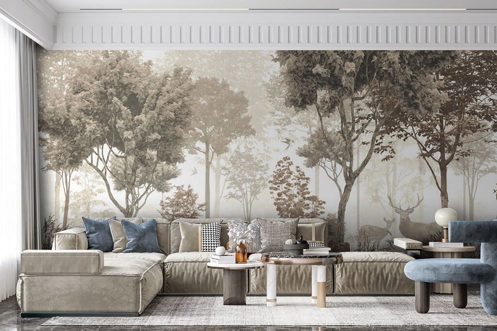 Cerbi în pădure cețoasă — interior 5