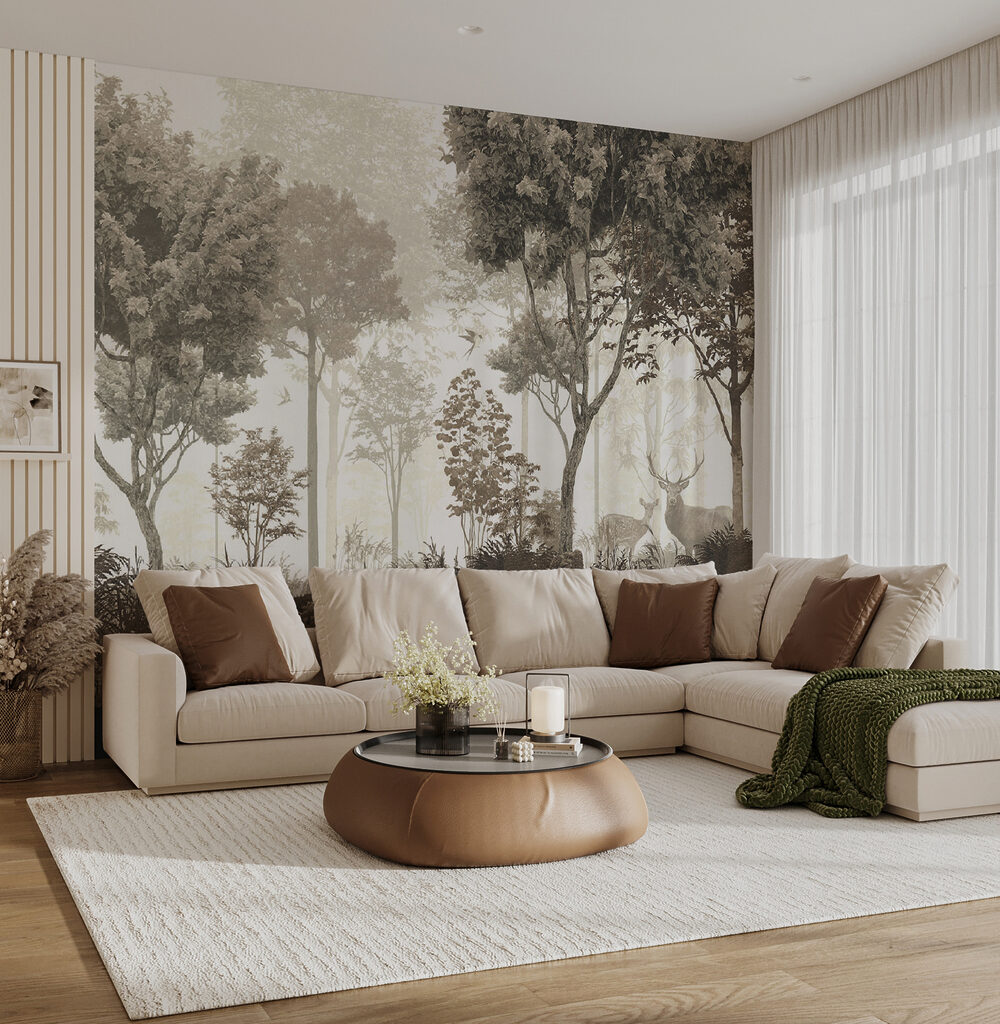 Cerbi în pădure cețoasă — interior 6