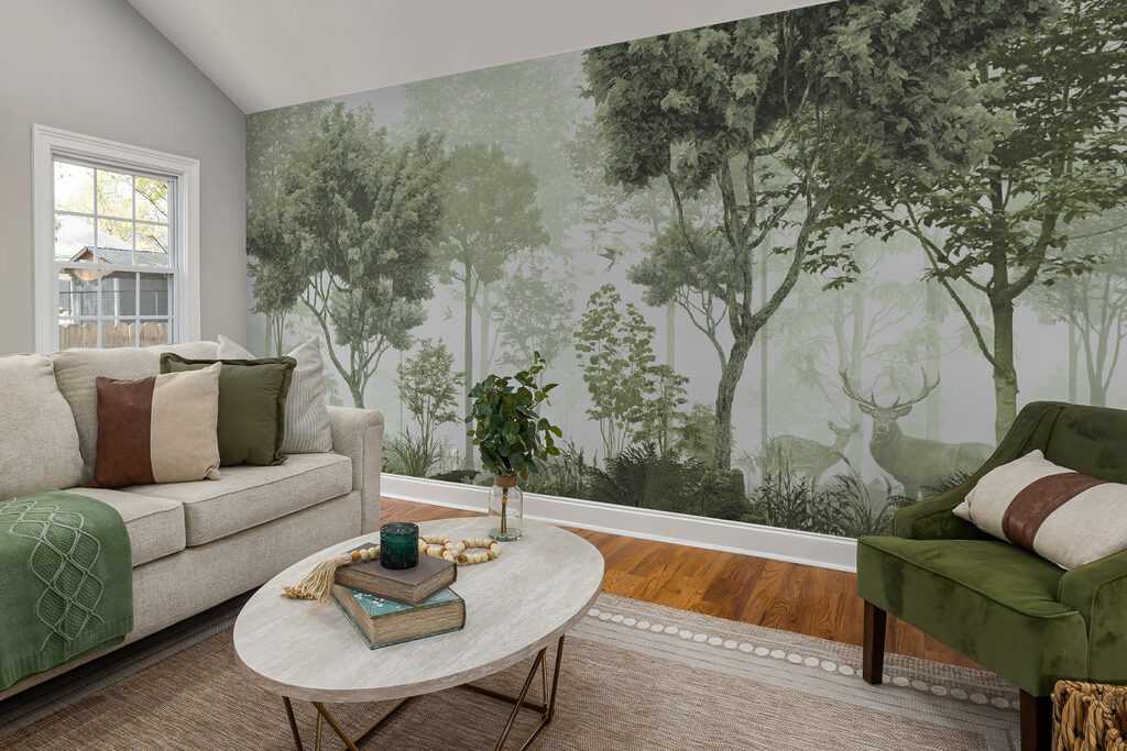 Cerbi în pădure cețoasă — interior 3