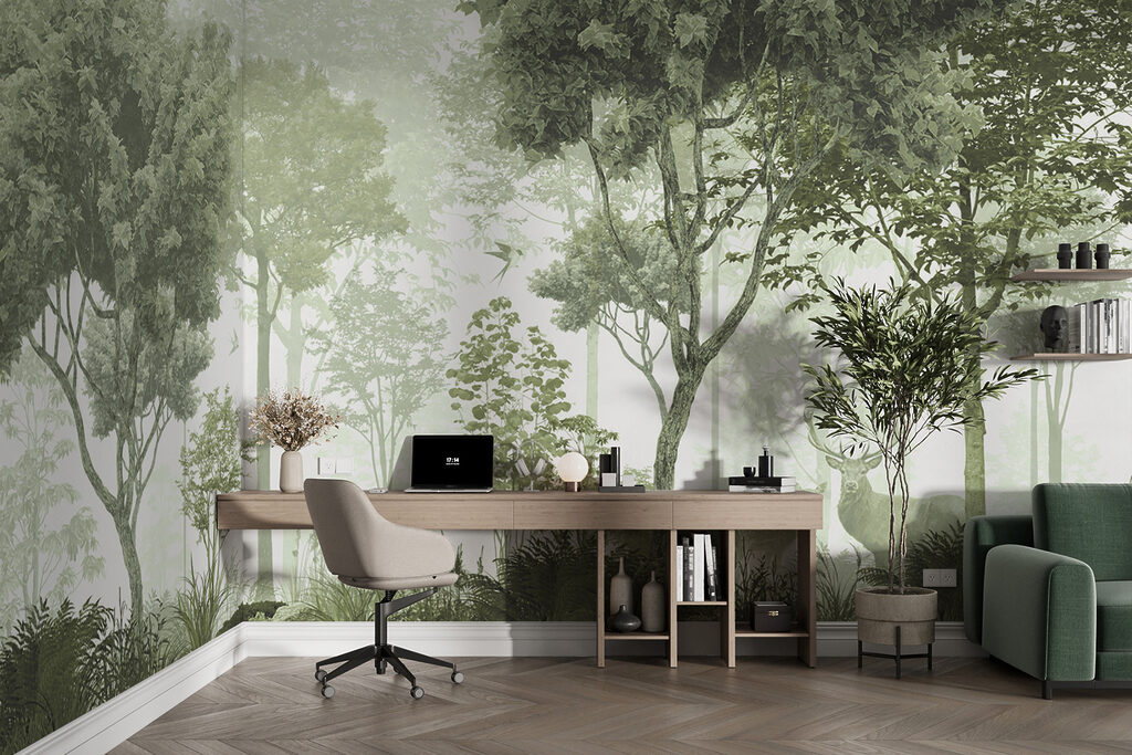 Cerbi în pădure cețoasă — interior 4