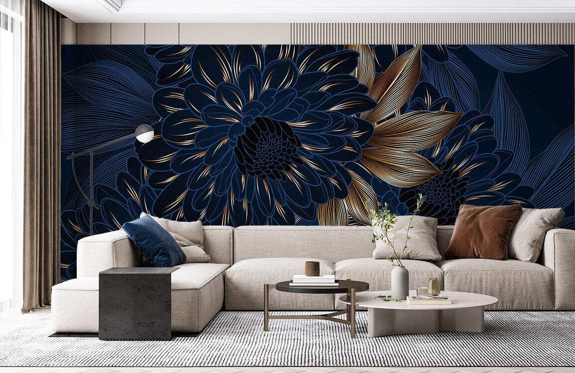 Floare albastră cu linii — interior 3