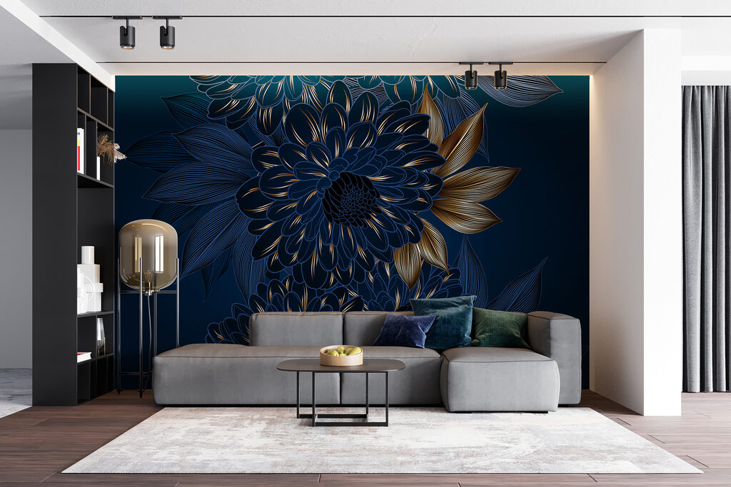 Floare albastră cu linii — interior 5