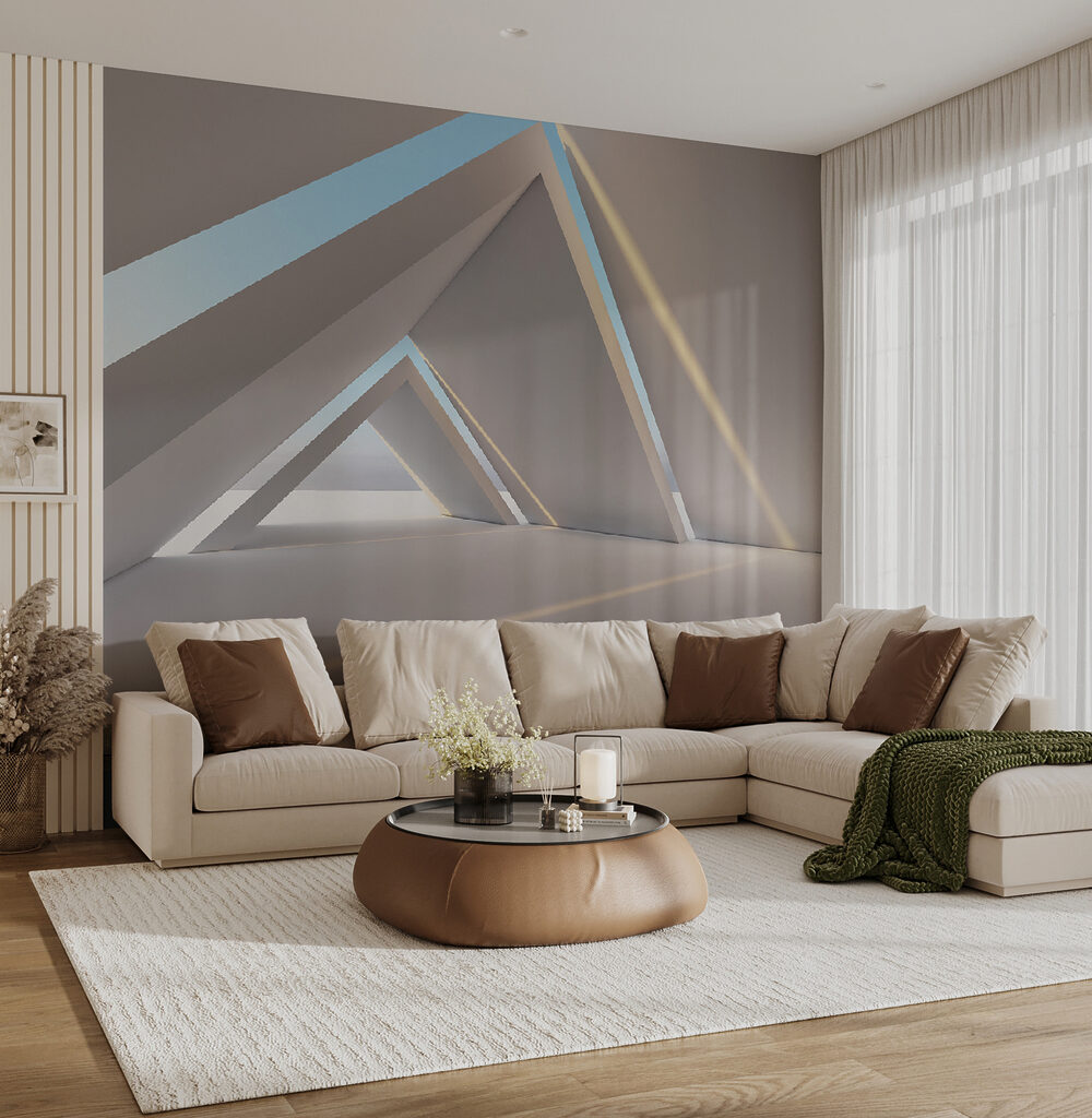 Pasaj triunghiular, cer albastru — interior 5