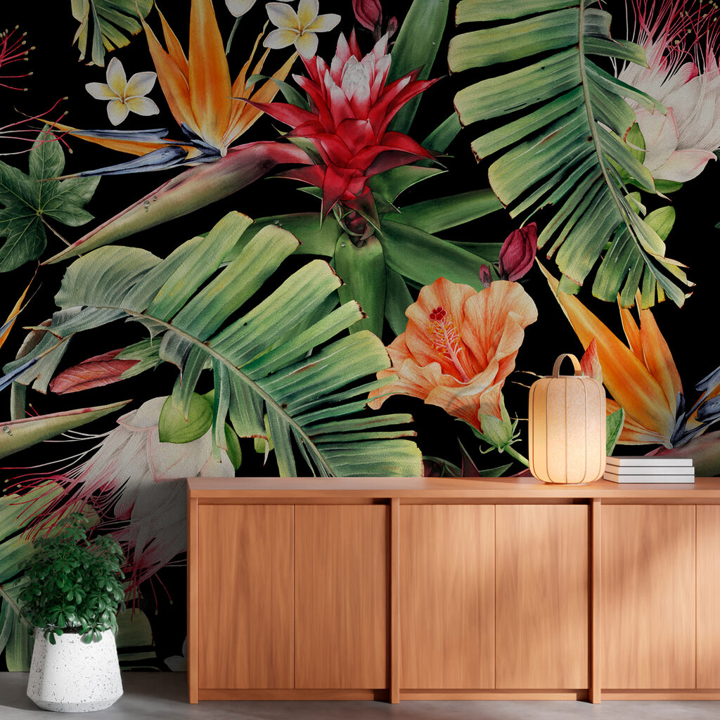 Flori tropicale pe negru — interior 5