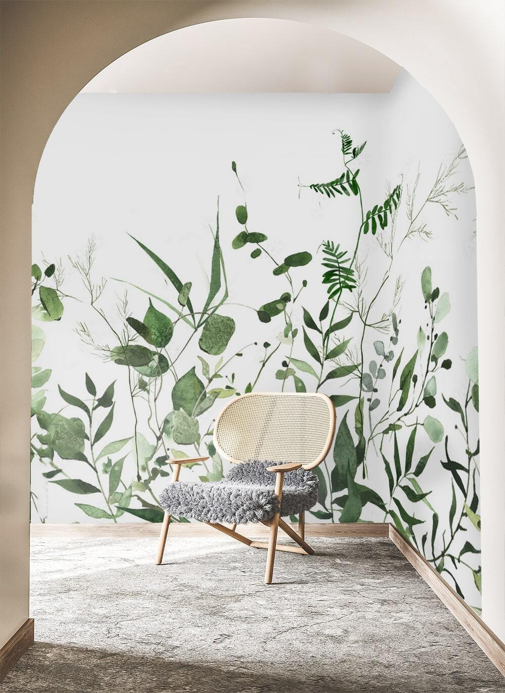 Crengi verzi pe alb — interior 1