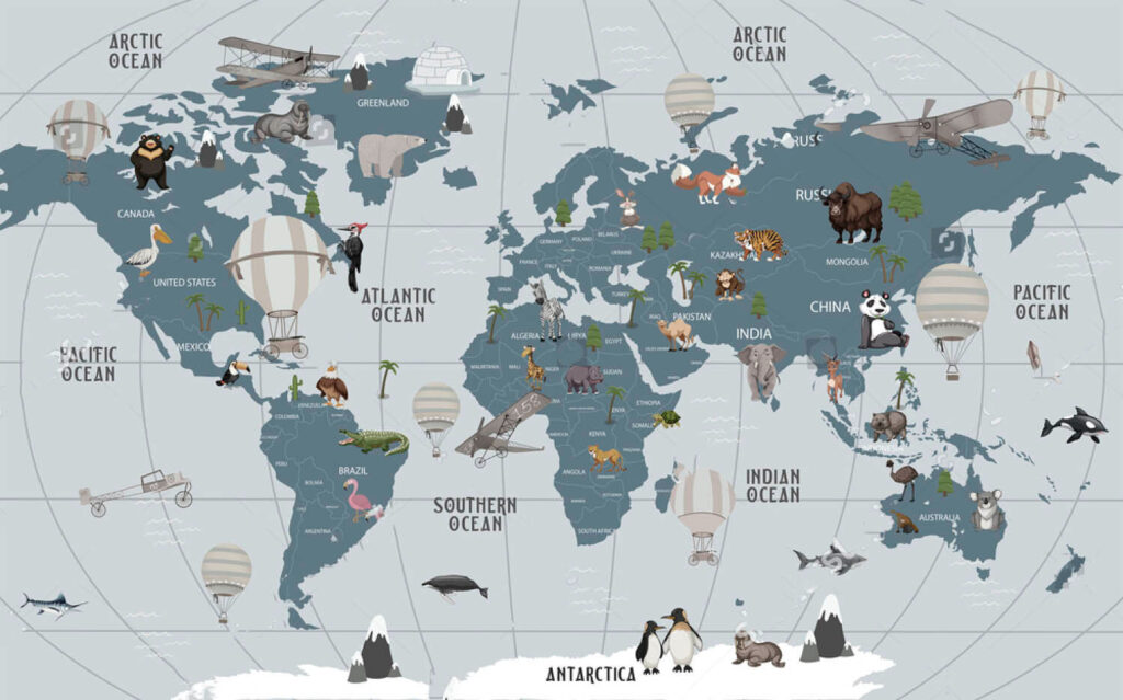 Animale pe continente — design complet